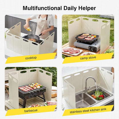 10 Sided Foldable Stove Guard Splatter Shield with Storage Bag