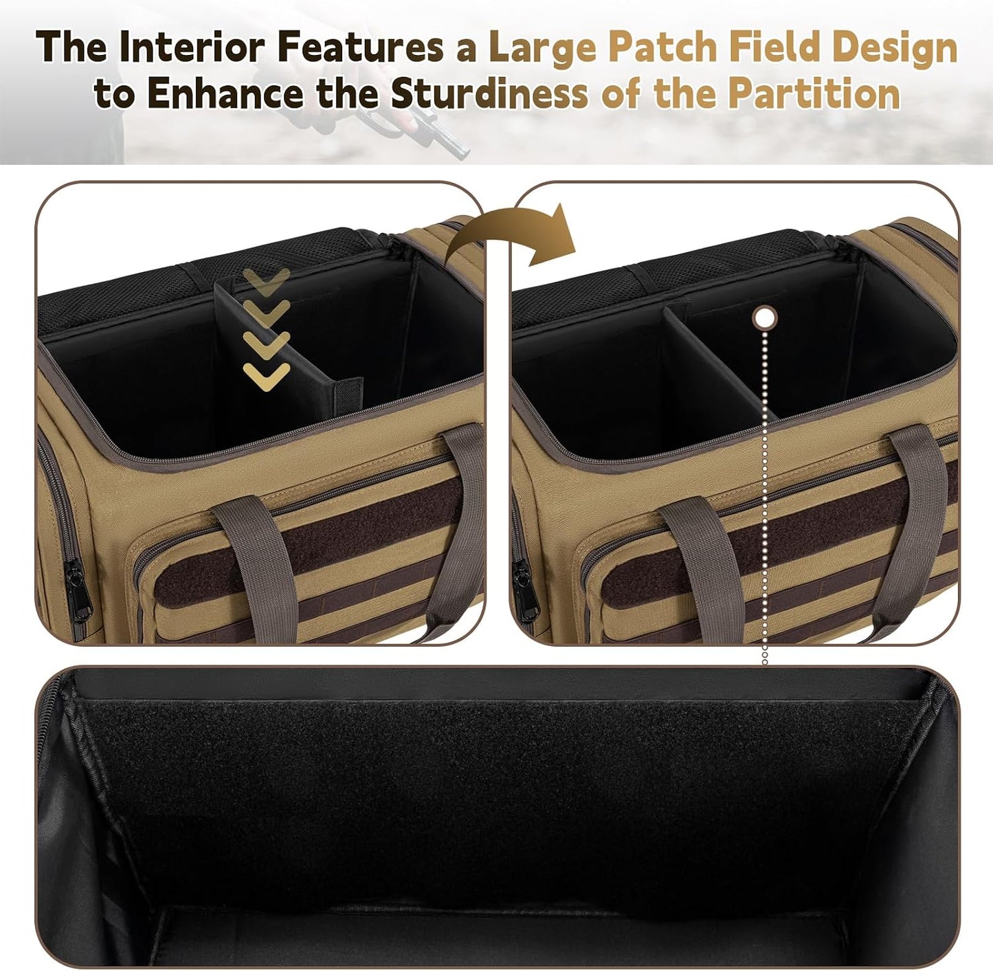 Tactical Pistol Range Bag, Gun Range Bag for Handguns, Shooting Duffle Range Pistol Bag with 6X Magazine Slots, Extra Pockets for Ammo and Essentials