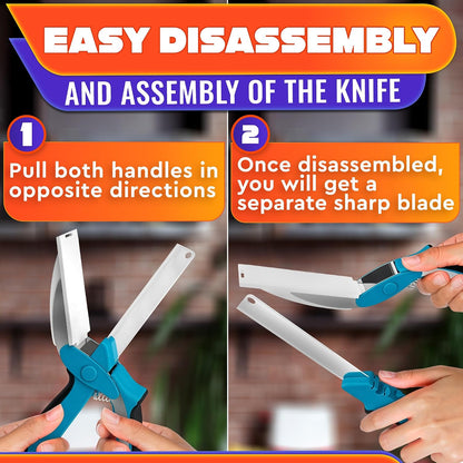 2 in 1 Kitchen Scissors for Food with Knife Sharpener (Grey)