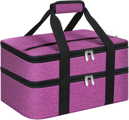 Insulated Casserole Carrier, Portable Casserole Carrier for Hot or Cold Food Lunch Tote Warmer or Cooler Bag, Lasagna Lunch Bag for Potluck Parties- Fits 9" x 13" Baking Dish-Charcoal Grey