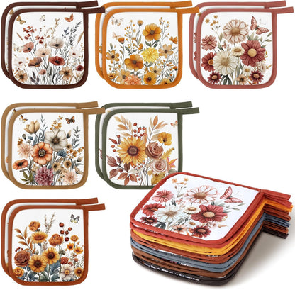 Bencailor 12 Pcs Christmas Wildflower Pot Holders with Pocket