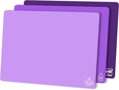 ZVP Flexible Plastic Cutting Board Set of 3 Gradient Color, Colorful Chopping Boards, BPA Free Mats, Non Slip, Dishwasher Safe, 15x12 Inch, Pink Multi-Color