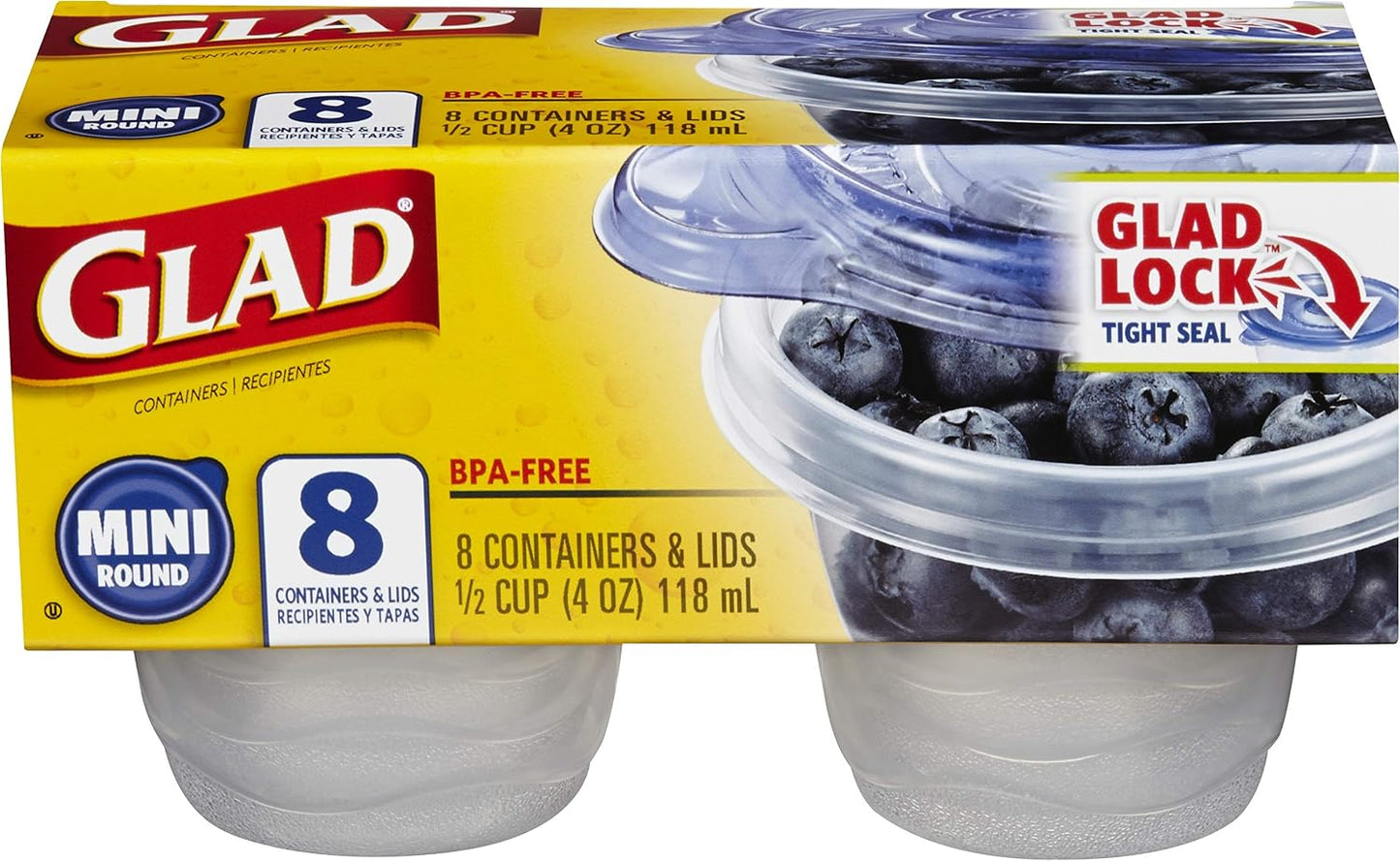 Glad GladWare Tall Entree Food Storage Containers with Lids, Large Square BPA Free Plastic for Meal Prep and Lunches, Lock Tight Seal, Microwave and Dishwasher Safe, 42 Oz, 3 Count