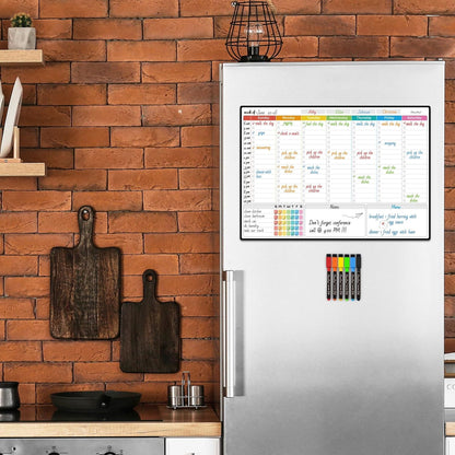 Magnetic Dry Erase List Board - 6.5"x8.5" Weekly, Daily, 2 List Boards for Fridge - 6 Extra Fine Point Markers Included - Shipped Flat