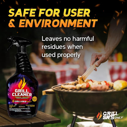 Grill Cleaner Spray & Degreaser | Heavy-Duty Grill Spray for BBQ, Griddles & Cast Iron Cleaner - Professional Outdoor Kitchen Formula - 35.2 fl oz.