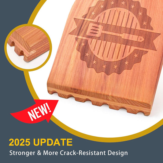 Premium Cedar Grill Scraper - Wooden BBQ Grill Cleaner, Metal Bristle-Free, Ergonomic Handle, Natural Cedar Aroma, Fits Traeger Grills - Safe & Durable Barbecue Accessory