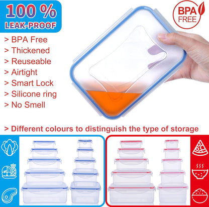 52-Piece Large Food Storage Containers with Lids Airtight, Health Material 85oz Leakproof Reusable Plastic Storage Containers, for Lunch, Meal Prep, and Leftovers, Kitchen Organizer, Freezer Container
