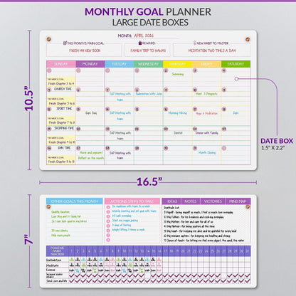 Fridge Calendar Acrylic 17x12”, Start Monday | Magnetic Calendar for Refrigerator | Acrylic Dry Erase Whiteboard Calendar for Fridge | Family Schedule Board with 5 Markers & Eraser by Freedom Mastery