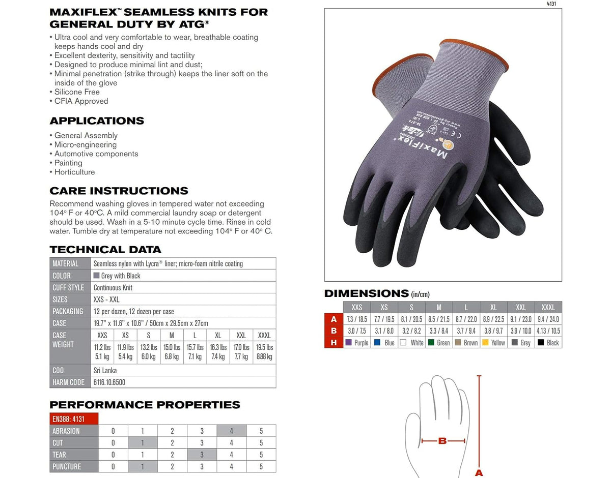 MaxiFlex Cut 34-8743 Cut Resistant Nitrile Coated Work Gloves with Green Knit Shell and Premium Nitrile Coated Micro-Foam Grip on Palm & Fingers
