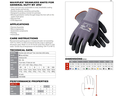 MaxiFlex Cut 34-8743 Cut Resistant Nitrile Coated Work Gloves with Green Knit Shell and Premium Nitrile Coated Micro-Foam Grip on Palm & Fingers
