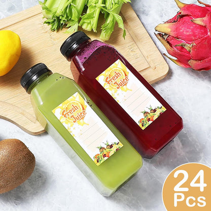 30pcs 10oz Empty Plastic Juice Bottles with Caps Reusable Food Grade Drink Bottles with Leak-Proof Tamper Evident Caps Bulk Clear Beverage Containers for Homemade Drinks Smoothie Milk