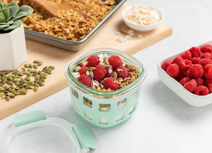 Ello Duraglass Glass Meal Prep Sets Leak-Proof Glass Food Storage Containers with Airtight BPA-Free Plastic Lids, Dishwasher, Microwave, and Freezer Safe