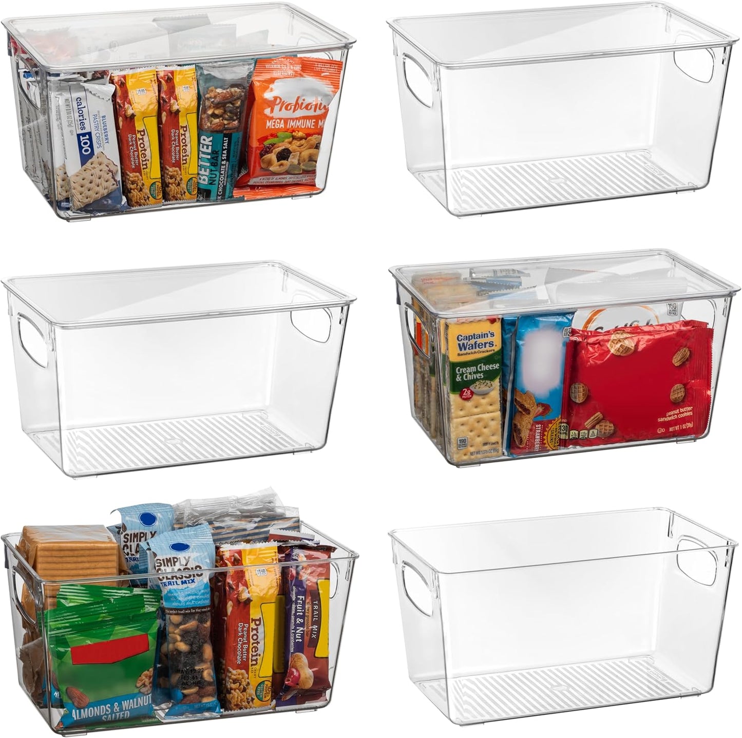 CLEARSPACE Plastic Storage Bins With lids – Perfect Kitchen Fridge Organizer, Pantry Organization, Cabinet Organizers (4 Pack)