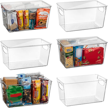 CLEARSPACE Plastic Storage Bins With lids – Perfect Kitchen Fridge Organizer, Pantry Organization, Cabinet Organizers (4 Pack)