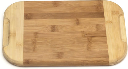 Lipper International Bamboo Wood Two-Tone Kitchen Cutting and Serving Board, Small, 7 3/4" x 6" x 1/4", Set of 2