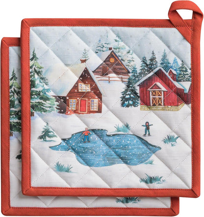 Maison d' Hermine Pot Holders 100% Cotton Potholders (8" x 8") - Colors A