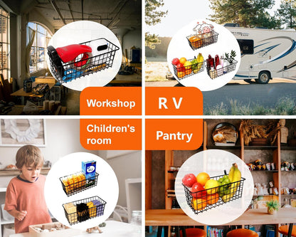 Joben Oligey 3 Set [Extra Large] Hanging Wall Wire Baskets, Farmhouse Food Storage Kitchen Pantry Laundry Closet Garage RV, White