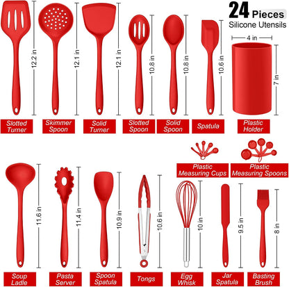 E-far 10 Pieces Silicone Cooking Utensils Set, Heat Resistant Kitchen Utensil Set for Nonstick Cookware, Kitchen Cooking Tools with Spatula, Spoon, Slotted Turner, Non-Toxic & Dishwasher Safe (Khaki)