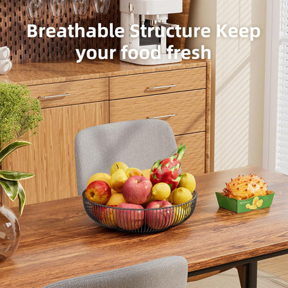 Simple Trending Fruit Basket 2-Tier Detachable, with Banana Hangers & Rust-Proof Metal Mesh, Ventilated Kitchen Organizer for Countertop, Perfect for Fruits, Vegetables, Snacks Storage