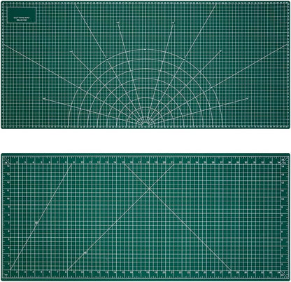 Self Healing Cutting Mat, 35" × 15", Double-Sided Rotary Cutting Mat for Sewing, Quilting, Scrapbooking & Craft, Large Craft Cutting Board for Hobby Use, Green