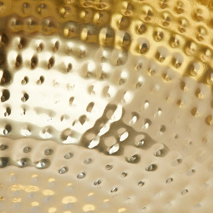 Creative Co-Op Round Hammered Metal Serving and Mixing Bowl, Gold Finish