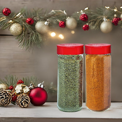 JARMING COLLECTIONS 16oz Glass Spice Shakers with Lids – Large Seasoning Containers with Shaker Tops for Kitchen, Pantry & Herb Storage