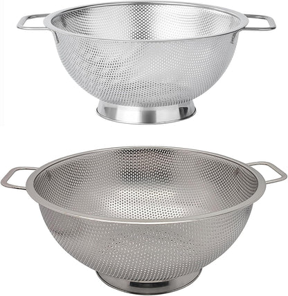 Fox Run Stainless Steel Colander, 4.7 Quart Over The Sink Pasta Strainer