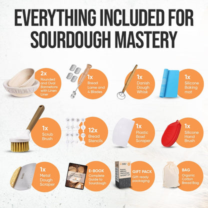 Banneton Bread Proofing Basket Set, 2 x Round 9 Inch Bread Proofing Baskets