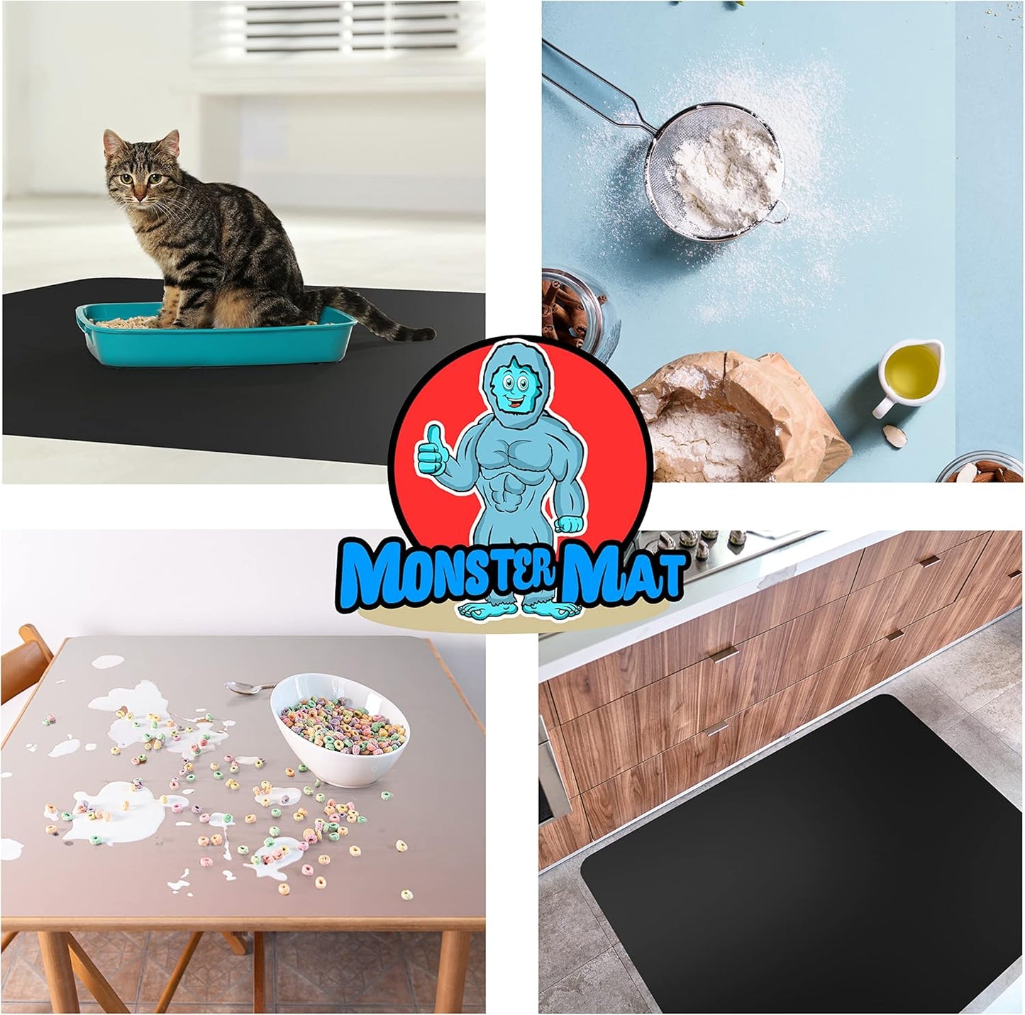 Super Jumbo Silicone Mat 36” x 48” - 3 by 4 Feet. by MonsterMat (Super Jumbo 48 x 36, Translucent)