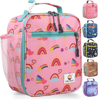 CaCTOUR Lunch Box Kids,Premium Insulated Lunchbox for Girls Boys,Soft Mini Cooler Bag Back to School Thermal Reusable Lunch Bag for Work School Picnic (Blue)