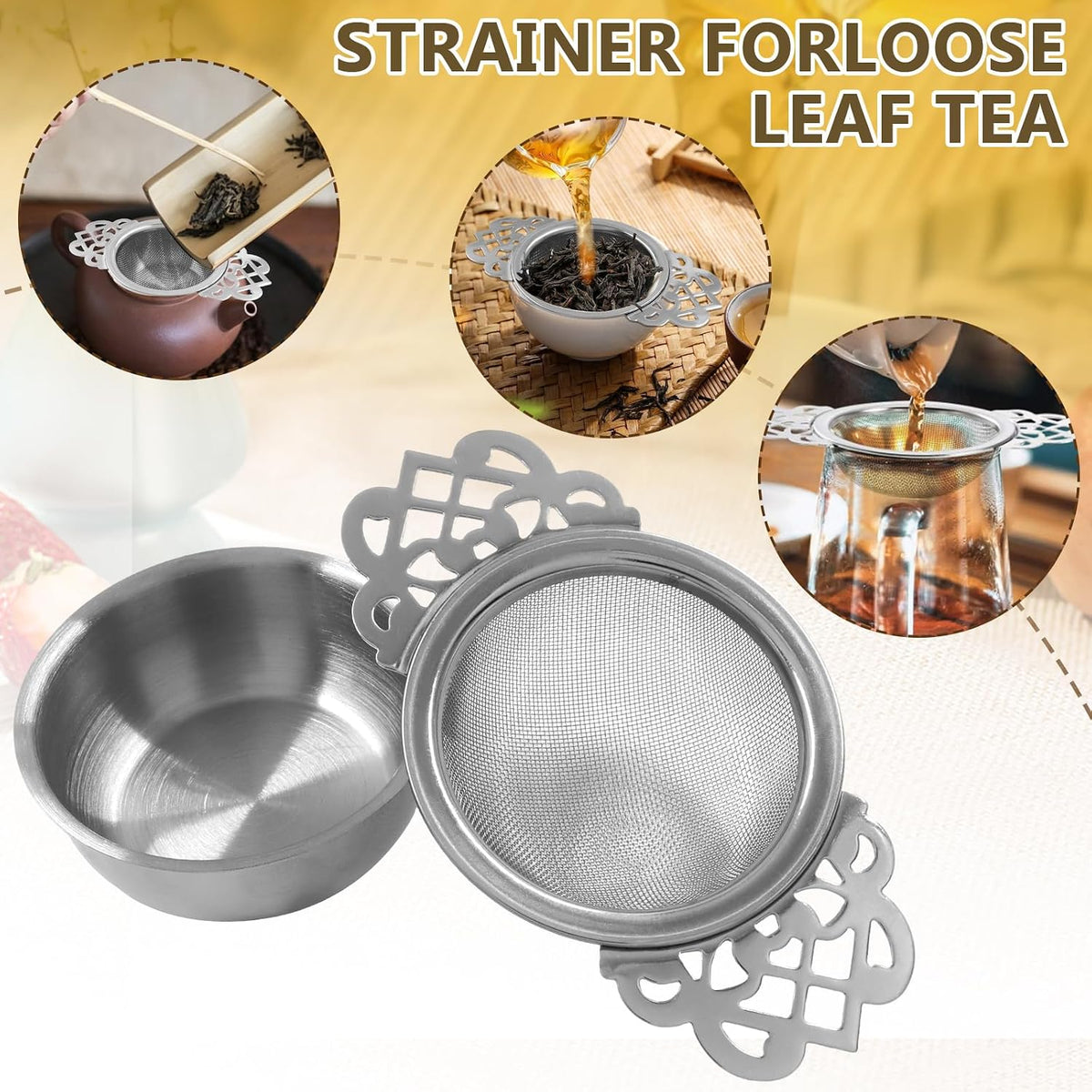 Fine Mesh Tea Strainers, Silver Loose Leaf Tea Filter
