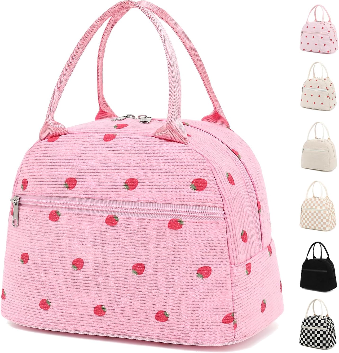 GYEUKHAM Lunch Bag Women, Lunch Box for Adult Men Kids Girls, Small Cute Lunchbox Tote Large Capacity Insulated Lunch Container Cooler for Work School Picnic Travel, Black White Stripes