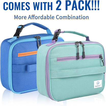 Genteen Lunch Box Kids, Insulated Lunch Bag Kids Boys Girls Back to School, Soft Lunch Box for Men Reusable Lunchbox for Office,Outdoor,School (Black)