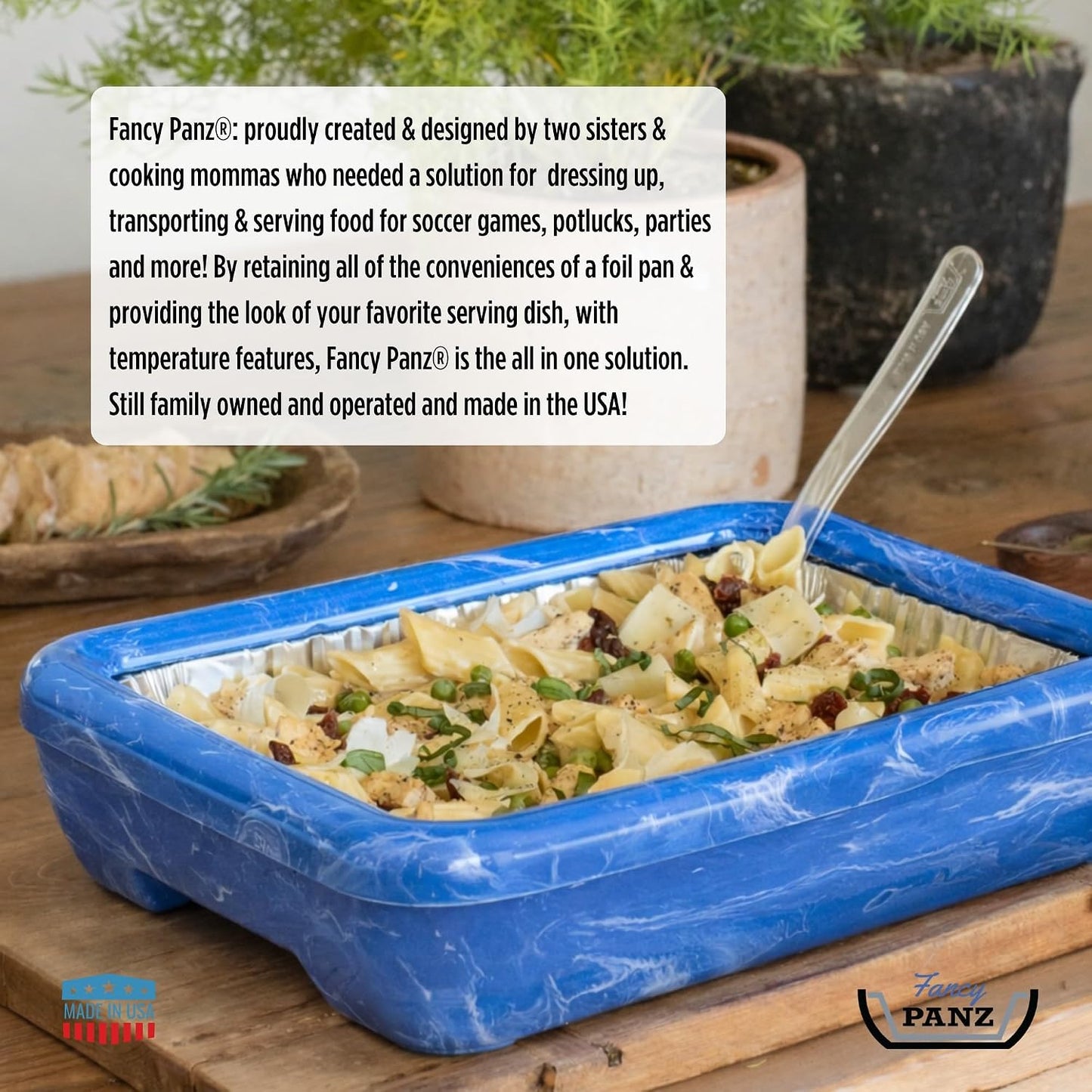 Fancy Panz Red Classic Aluminum Foil Pan Carrier with Secure Latch Lid - Reusable Casserole Carrier for Half Size Pans - Food Transport Holder for Potlucks, Parties, Tailgates & Entertaining