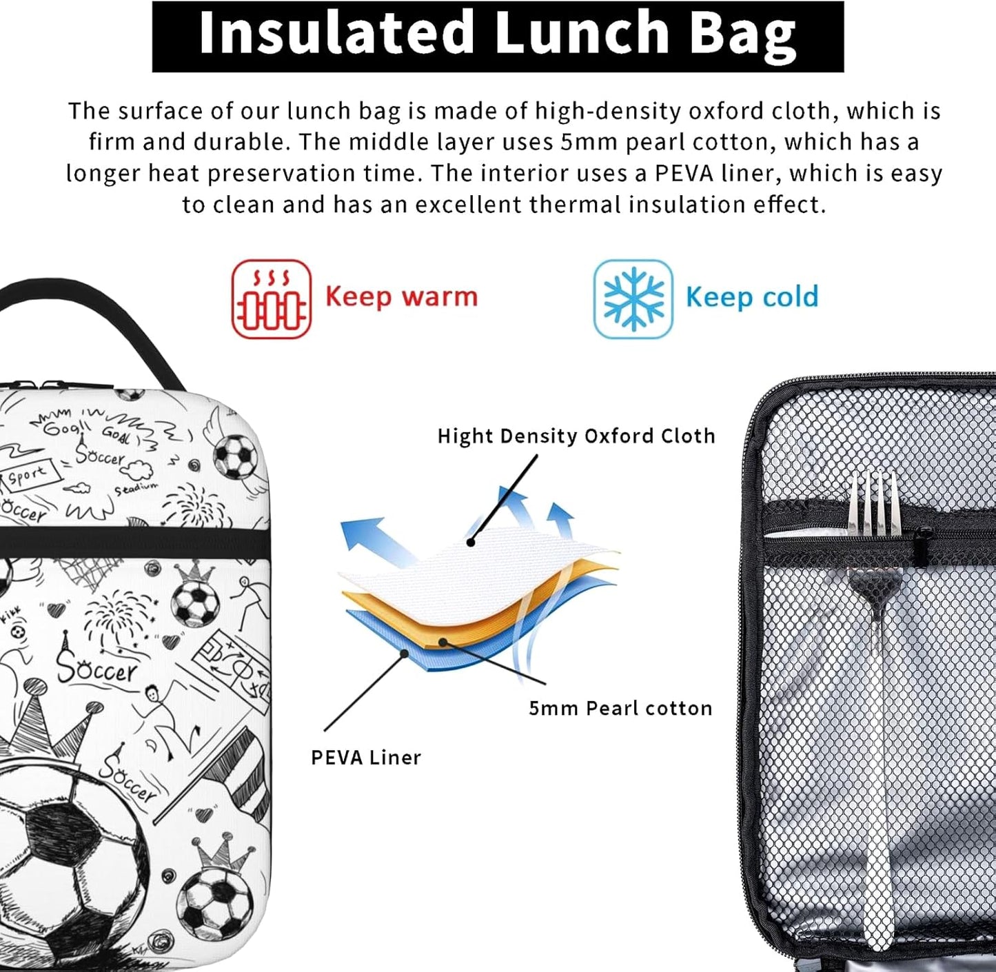 Golf Lunch Box Portable Insulated Cooler Lunch Bags Multicolor Cartoon Lunch Bag For Women Men Kids Boys Girls School Work Office Travel Picnic Gifts