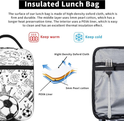 Golf Lunch Box Portable Insulated Cooler Lunch Bags Multicolor Cartoon Lunch Bag For Women Men Kids Boys Girls School Work Office Travel Picnic Gifts
