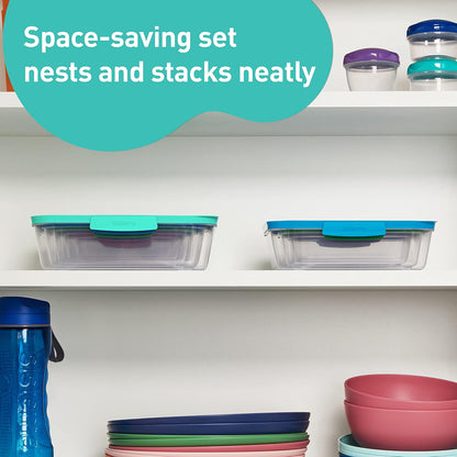 Sistema Nest It Meal Prep Food Storage Containers, 3 Compartments, 8 Cups, BPA-Free, 5-Pack
