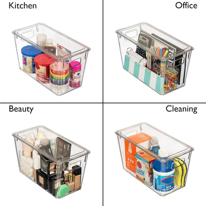 CLEARSPACE Plastic Storage Bins with Lids XL – Perfect Kitchen Organization or Pantry Storage – Fridge Organizer, Pantry Organization and Storage Bins, Cabinet Organizers
