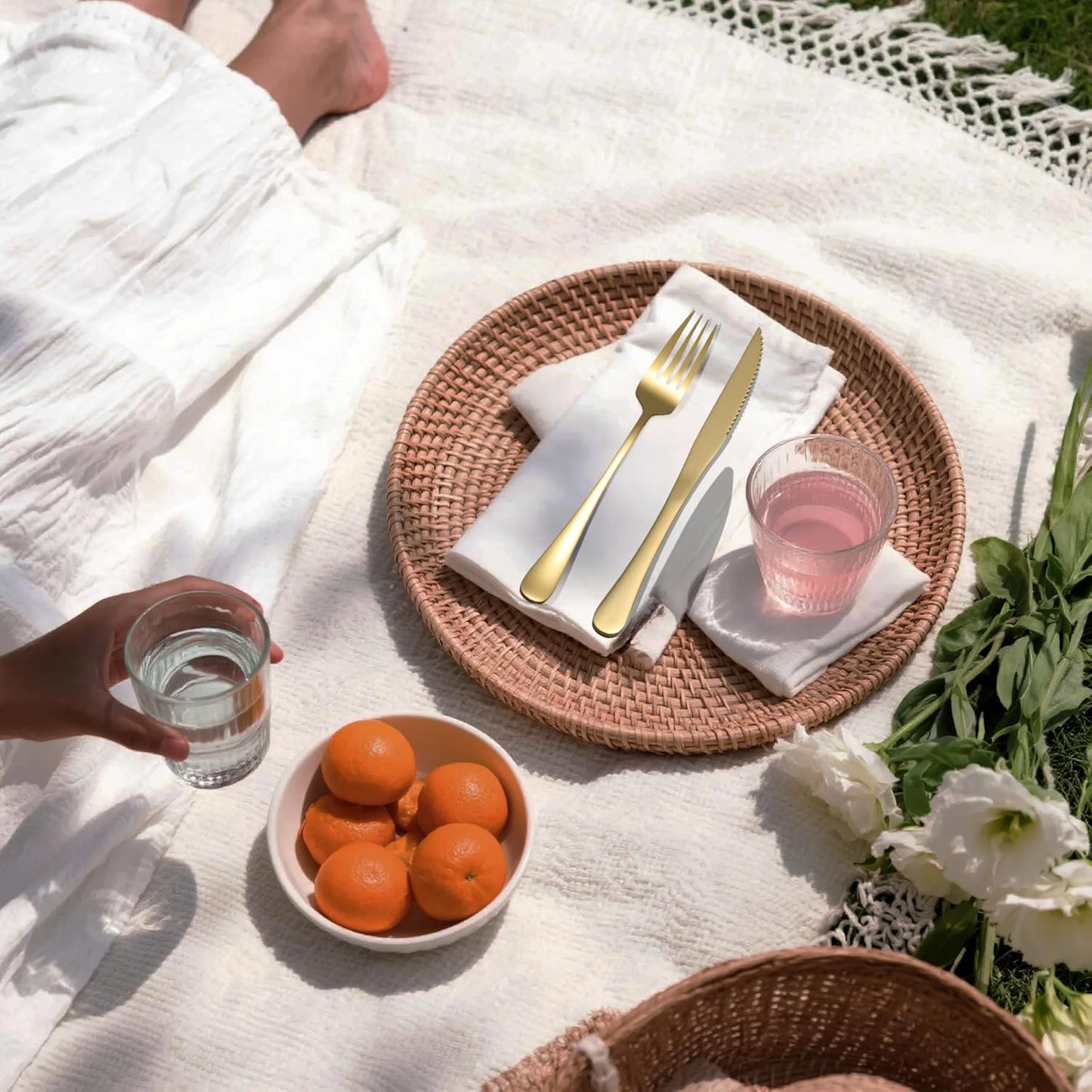 Camping Cutlery Set: Premium Portable Silverware Set with Case for Lunch Box, Travel, and Work Durable, Eco-Friendly, and Compact Utensils Including Fork, Spoon, and Knife for Adults on the Go