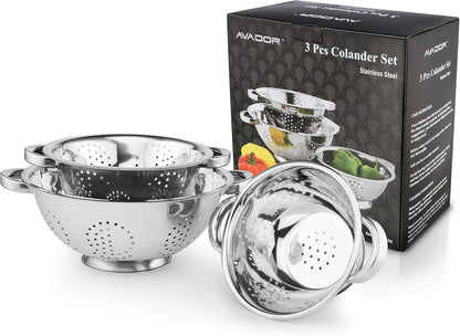 AVADOR Set of 6 Premium Stainless Steel Mixing Bowls Set, Easy To Clean, Space Saving Nestable Design, Great for Cooking, Baking, Prepping (0.75qt, 1.5qt, 3qt, 4qt, 5qt, 8qt)