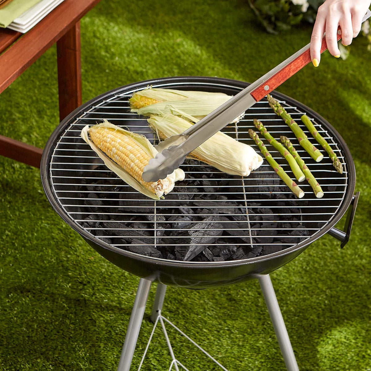 RSVP International Endurance (BQ-FRK) BBQ Grill Fork, 17.25" | Long Handle Keeps Hands Safe from Fire | Made from Stainless Steel & Rosewood