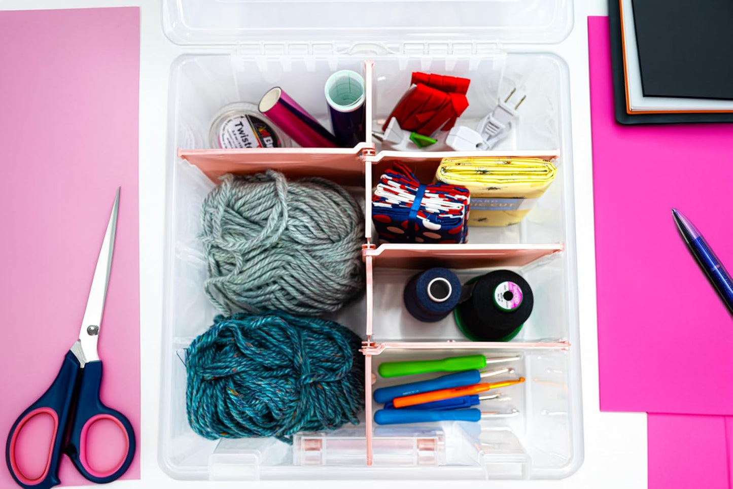 ArtBin 6990SO Super Satchel Double Deep Compartment Box - Art Storage with 8 Removable Compartments, Smart Closure for Craft Supplies (Gold - Pack of 1)