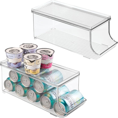 iDesign Soda Can Organizer with Lid for Pantry or Refrigerator - Clear - Made in USA
