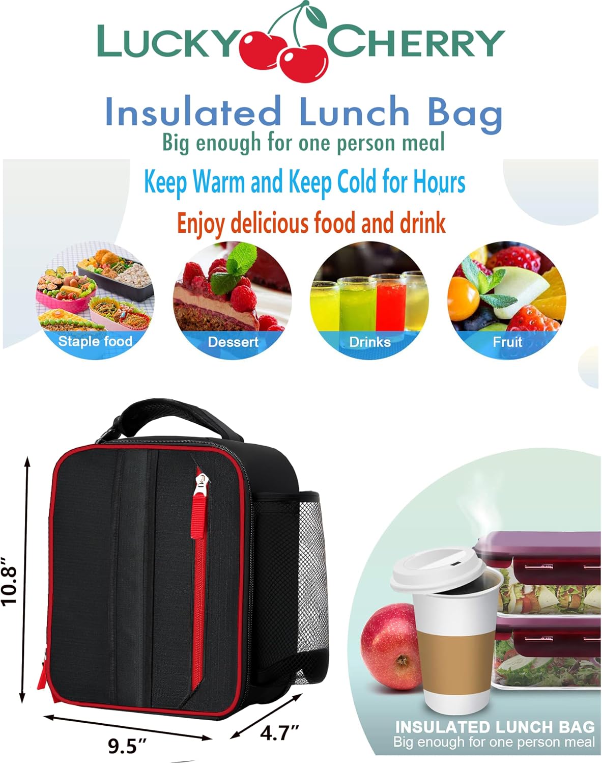Lunch Box Insulated Lunch bag for Men Teen Kids Boys Adult Portable Stylish Small Lunchbox Special Design for Working Office school Picnic