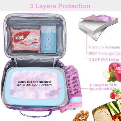 RHCPFOVR Kids Lunch Bag - Insulated Lunch Box for Boys Girls,Washable Lunch Bag and Reusable Toddler Leak-proof Lunchbox for School and Daycare - Colors B
