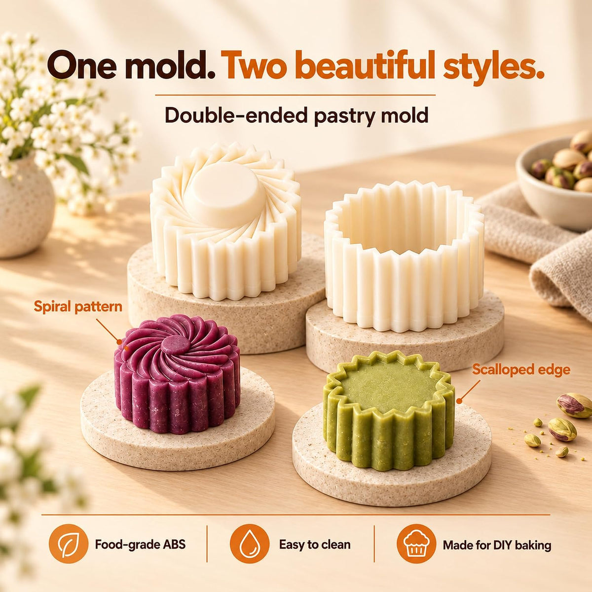 2027 New Thickened Creative Double-Ended Pastry Mooncake Cookie Molds