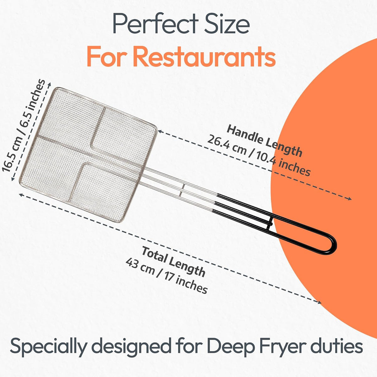 Deep Fryer Skimmer with Non-Slip Coated Handles, 2-Pack Cuisine Ready