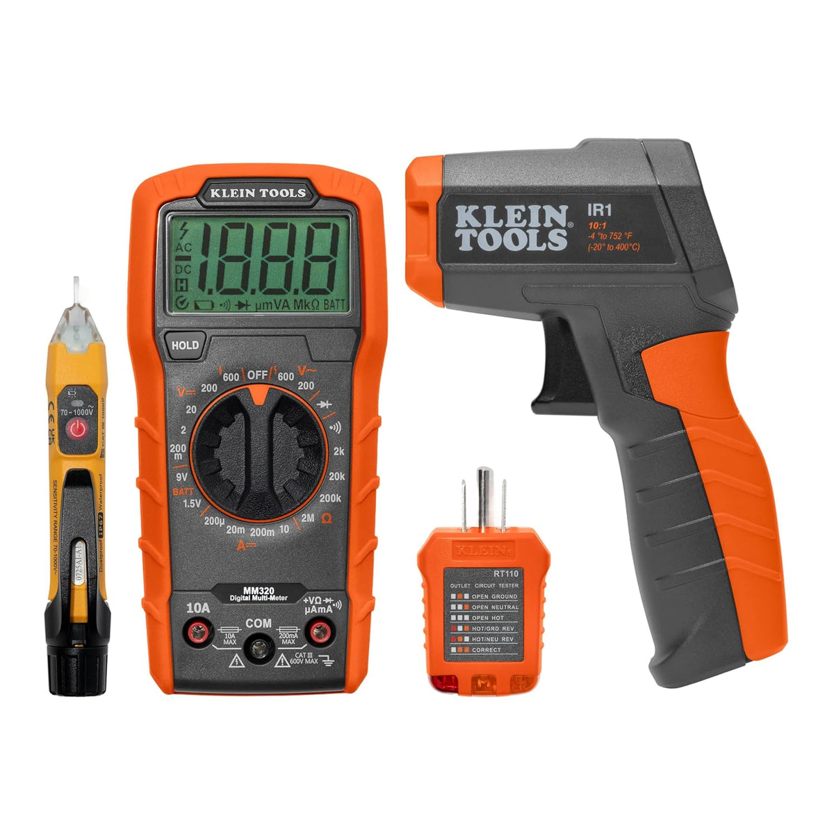 Klein Tools IR1 Infrared Thermometer with Targeting Laser, Auto-Hold, More