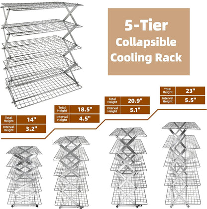3 Tier Collapsible Cooling Rack Sourdough Cooling Rack 17"x10"