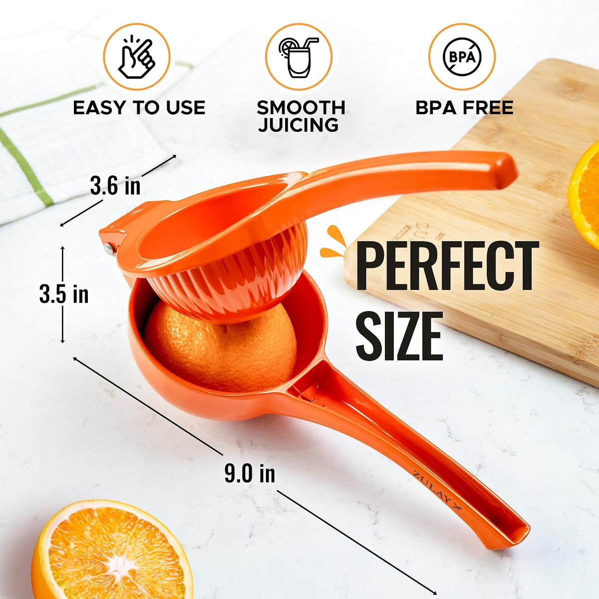 Zulay Kitchen Metal Orange Squeezer